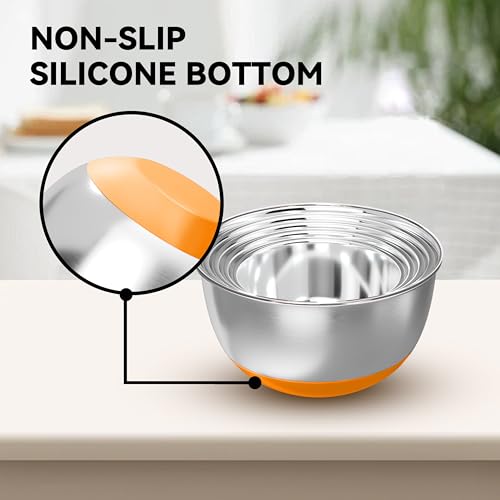 Stainless Steel Mixing Bowls with Lids (5 Count)