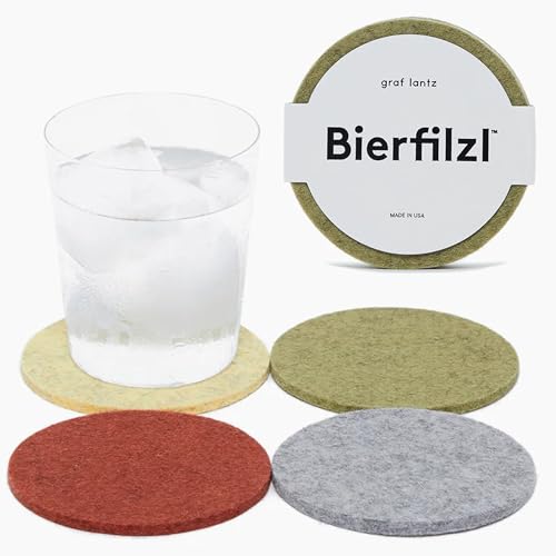Bierfilzl Merino Wool Round Coasters Set of 4 (4 Count)