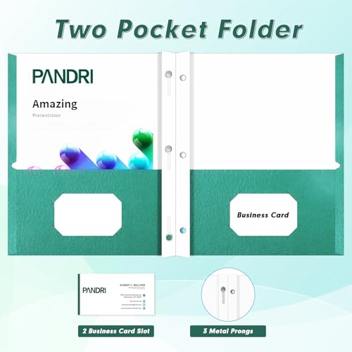 100 Pack Two Pocket Paper Folders with Prongs