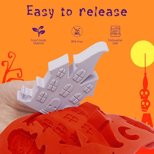 2pcs Halloween Molds Silicone for Chocolate (2 Count)