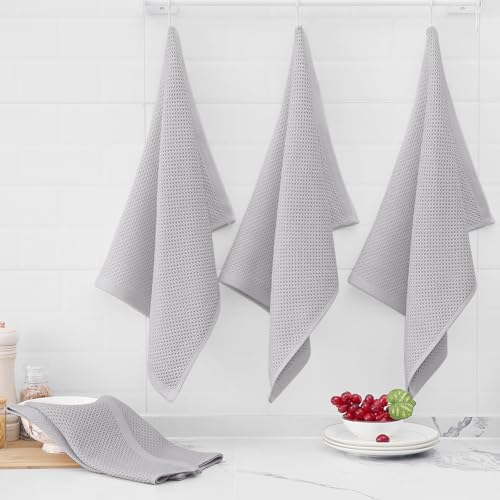 100% Cotton Oversized Waffle Weave Kitchen Towels 4 (4 Count)