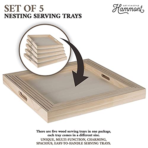 Wooden Square Trays (5 Count)