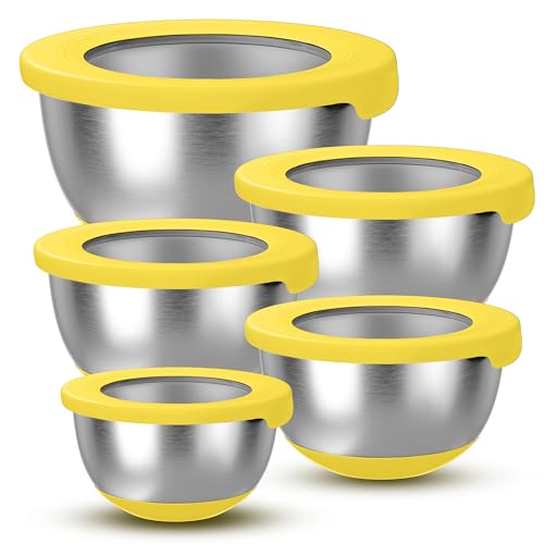 Stainless Steel Mixing Bowls with Lids (5 Count)