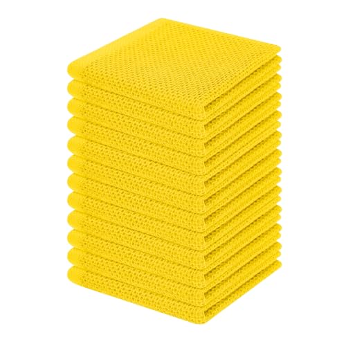 100% Cotton Waffle Weave Kitchen Dish Cloths 12 (12 Count)