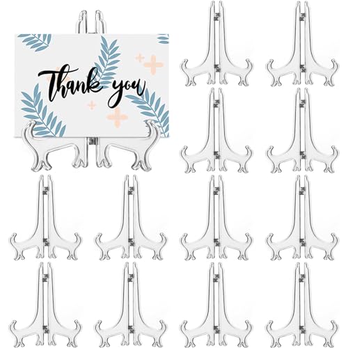 12 Pack 3 Inch Clear Plastic Easels or Stand