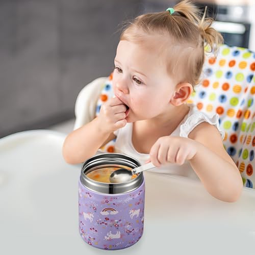 17oz Soup Thermo for Hot Food Kids Insulated Vacuum Food Jar with Stainless Steel Spoon Wide Mouth Thermo Leakproof Lunch Food Container Kids Hot Lunch Box