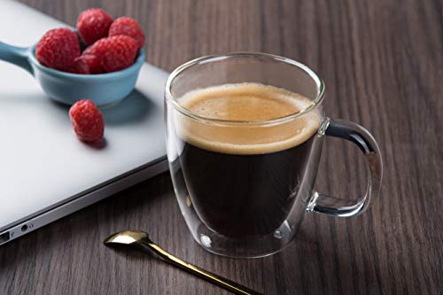 Insulated Espresso Glass Mugs 5.4oz (2 Count)