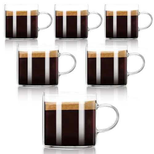 6 Pack 4oz Espresso Cups Espresso Shot Glasses with Handle (6 Count)