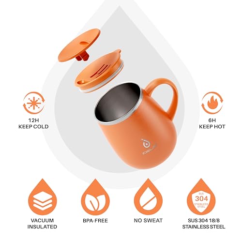 16 oz Insulated Coffee Mug with Lid and Handle