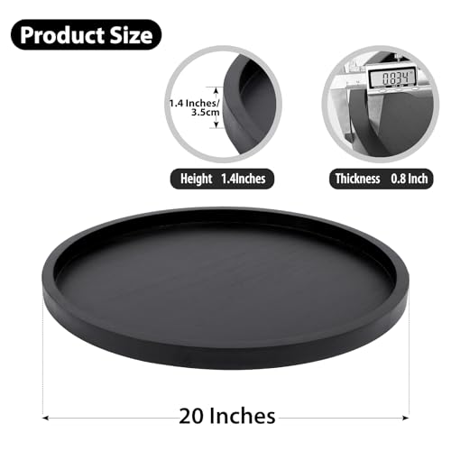Round Ottoman Tray Large Wood Serving Tray for Table Living Room Bedroom