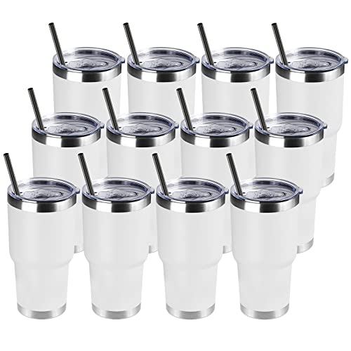 30 oz Tumbler with Lid and Straw (12 Count)