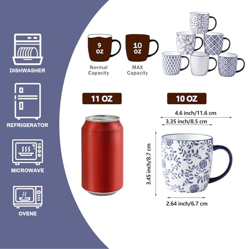 Ceramic Coffee Mugs Set (6 Count)
