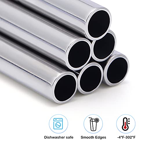 8 Pieces 14 Inch Reusable Stainless Steel Straws Long Drinking Straws for 100 oz Tumblers