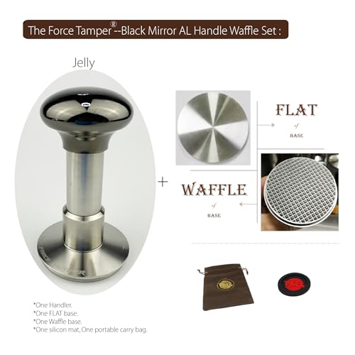 58.35mm Waffle Set Black Mirror Jellyfish AL Handle Coffee Tamper