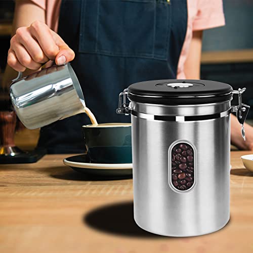 1800ML Airtight Coffee Canister with Date Tracker&Transparent Window