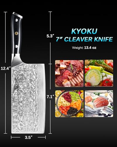 7" Japanese Damascus Meat Cleaver Chopping Knife