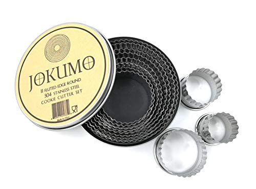 11 Piece Graduated Sizes Fluted Edge Round Pastry