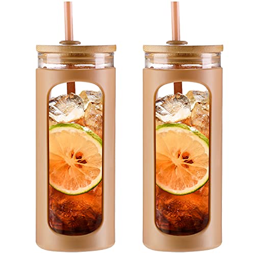 20oz Glass Tumbler with Straw and Lid (2 Count)