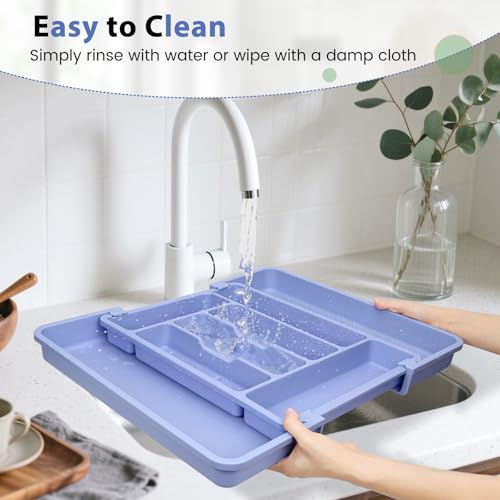 Large Silverware Organizer Tray for Kitchen Drawer Utensils Thicker