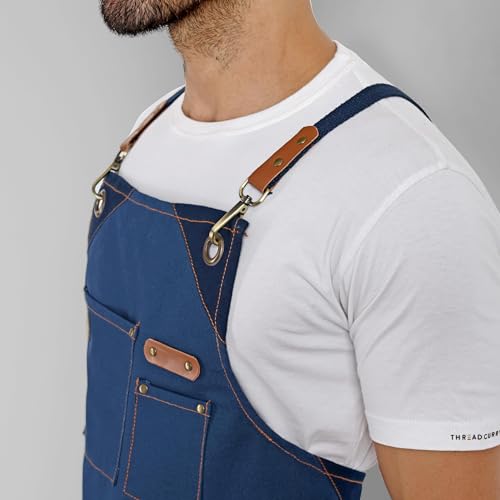 Chef Apron Recycled Cotton Kitchen Apron with an Adjustable Neck with Long Ties