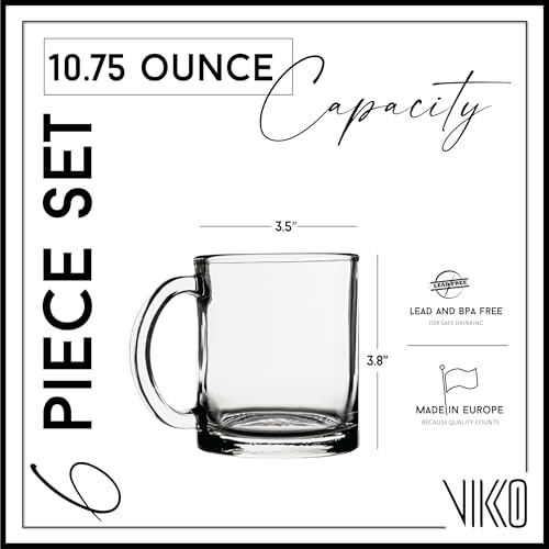 Glass Coffee Mug Set of 6 (6 Count)