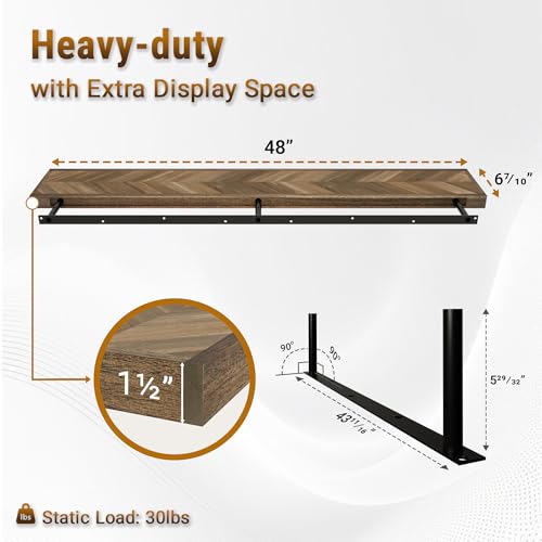 48'' Chevron Floating Shelves for Wall (2 Count)