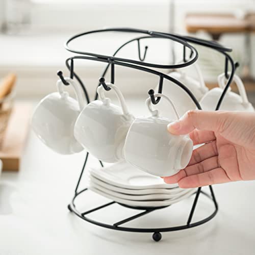 Espresso Cups with Saucers Set (6 Count)