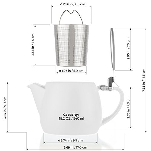 Pluto Porcelain Small Teapot White