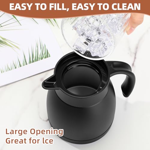 2 Pcs Thermal Coffee Carafe Insulated Stainless Steel Coffee Carafe for Hot Liquid Vacuum Thermal Pot Creamer Pitcher Dispenser with Brushes Keeping Hot Water Milk (2 Count)