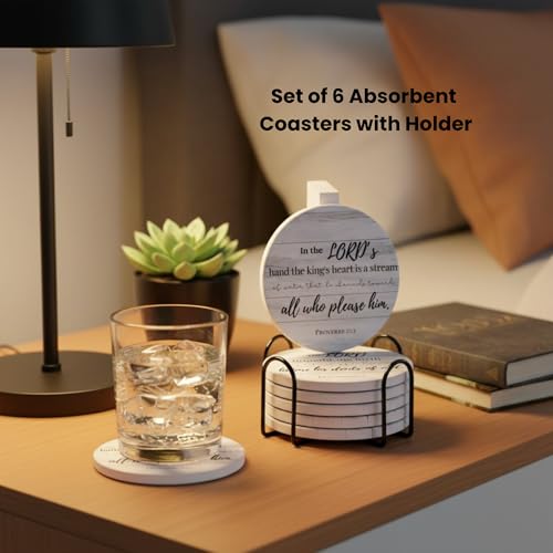 Christian Coasters Set of 6 with Holder