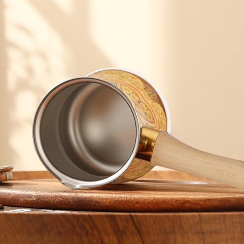Retro Turkish Arabic Coffee Pot with Wooden Handle