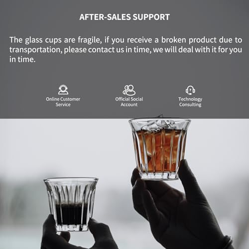 Shot Glasses Set of 6 Small Glass Cups 3OZ Latte Glasses for Espresso (6 Count)
