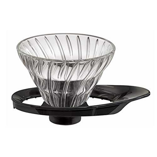 V60 VDGR-01-B Heat Resistant Glass Transparent Dripper, 01, For 1 to 2 Cups, Black, Made in Japan (24 Count)