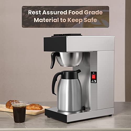 12 Cup Commercial Coffee Maker with 74oz Thermal Carafe