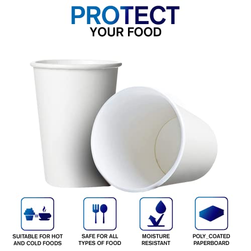 White Disposable Paper Coffee Cups with Lids (25 Count)