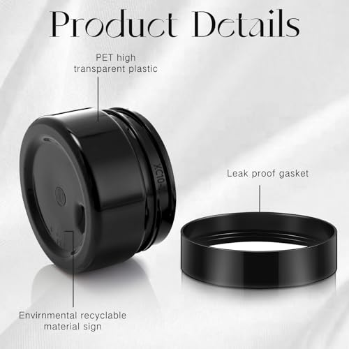 4 Pcs Plastic Jars Wide Mouth with Lids (4 Count)