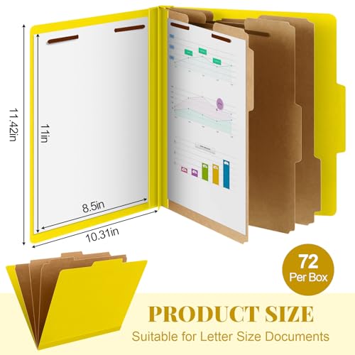 72 Pcs Classification Folder Letter Size (72 Count)