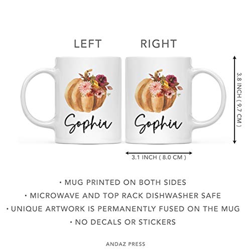 Personalized Fall Burgundy Marsala 11oz. Ceramic Coffee Tea Mug