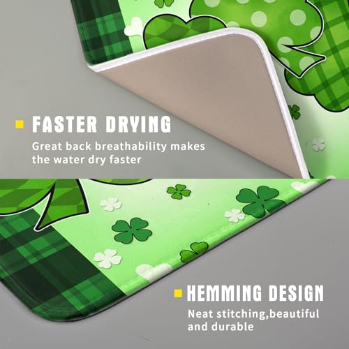 St Patrick's Day Shamrocks Dish Drying Mat 16x18 Inch