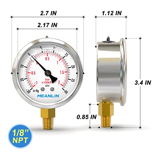 30inHG~30Psi Stainless Steel 1
