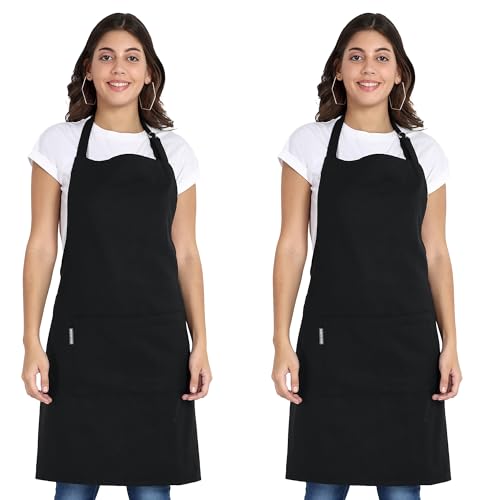 Chef Aprons Recycled Cotton Kitchen Apron with an Adjustable Neck with Long Ties (2 Count)