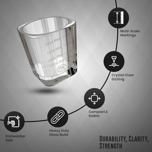 2 Oz Graduated Shot Glass Espresso Cocktail Measuring Glass Cups