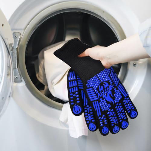 BBQ Gloves 1472°F Heat Resistant with Silicone Grip Oven Mitts (2 Count)