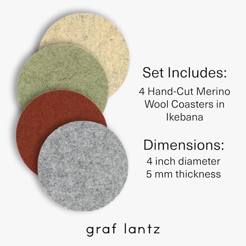Bierfilzl Merino Wool Round Coasters Set of 4 (4 Count)