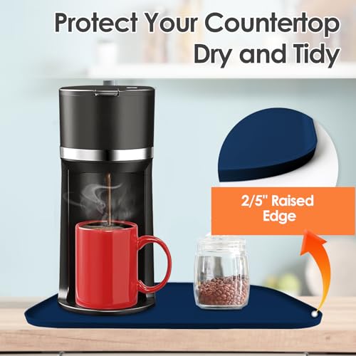 Silicone Coffee Maker Mat with Lip for Countertops