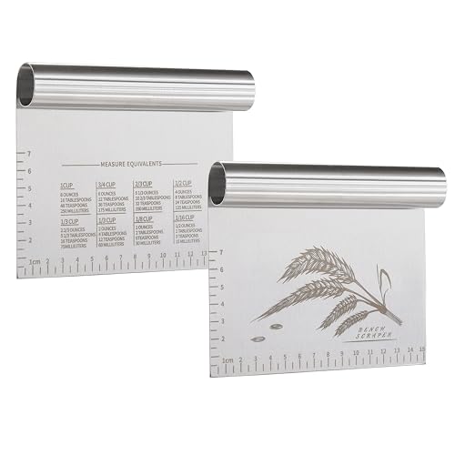 2PCS Dough Pastry Bench Cutter Scraper (2 Count)