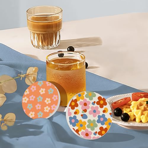Drink Coasters Set of 6 with Holder