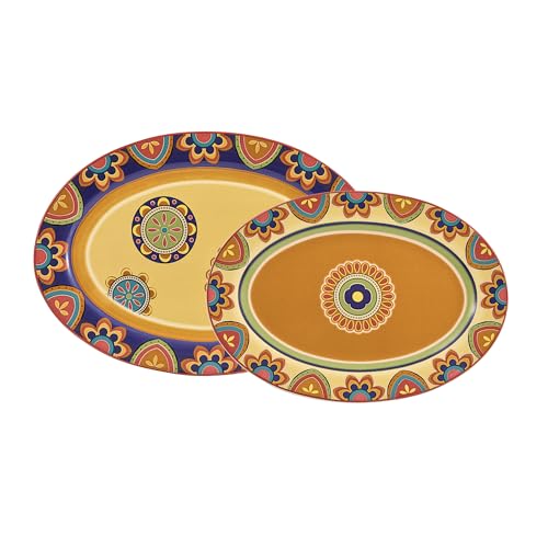 Tunisian 16 plus 14 inch Oval Platters Set (2 Count)