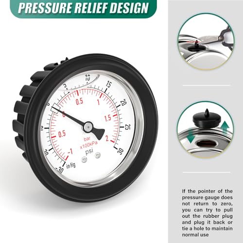 30 30PSI Stainless Steel Liquid Filled Pressure Gauge