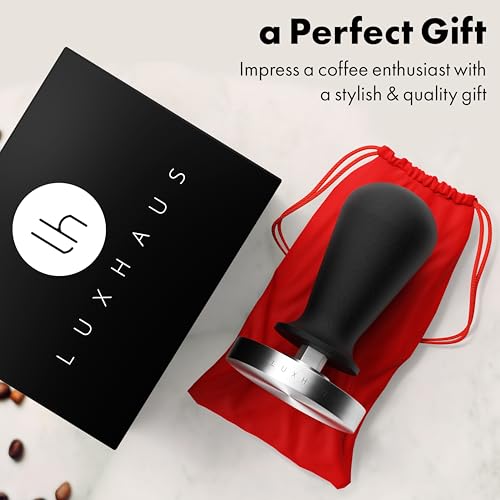 51mm Calibrated Coffee Tamper for Espresso Machine with Spring Loaded 100% Flat Stainless Steel Base